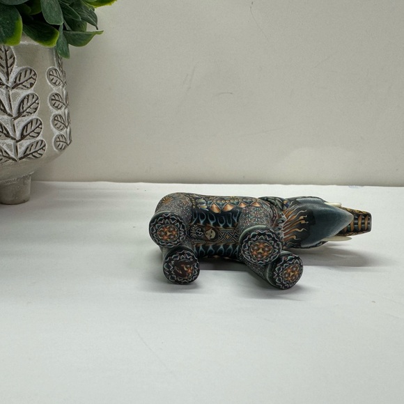 Jon Anderson Signed FIMO Creations Polymer Clay Elephant 2010 Figure - Picture 7 of 8